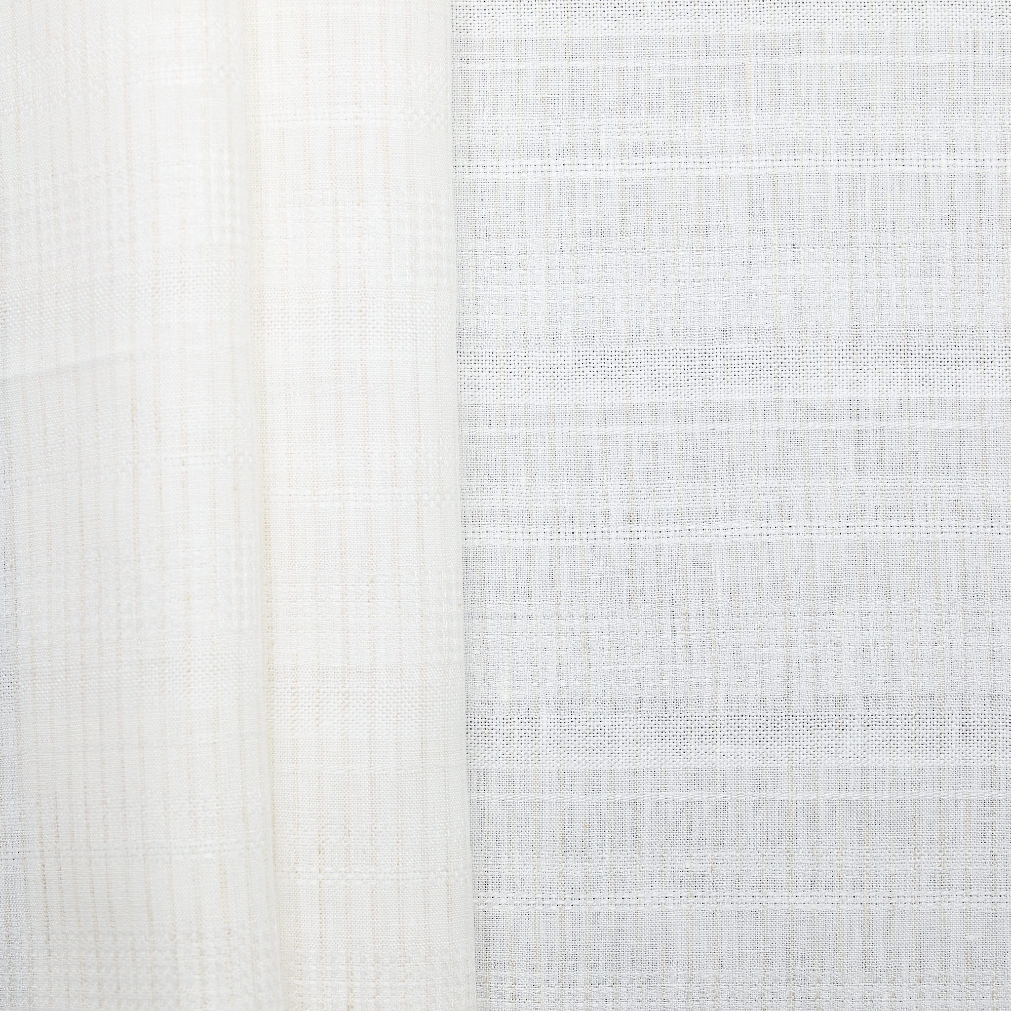 100% Linen Jacquard Stripe - White