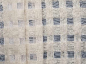 Linen Nylon Yarn Dyed Gauze Check - Natural