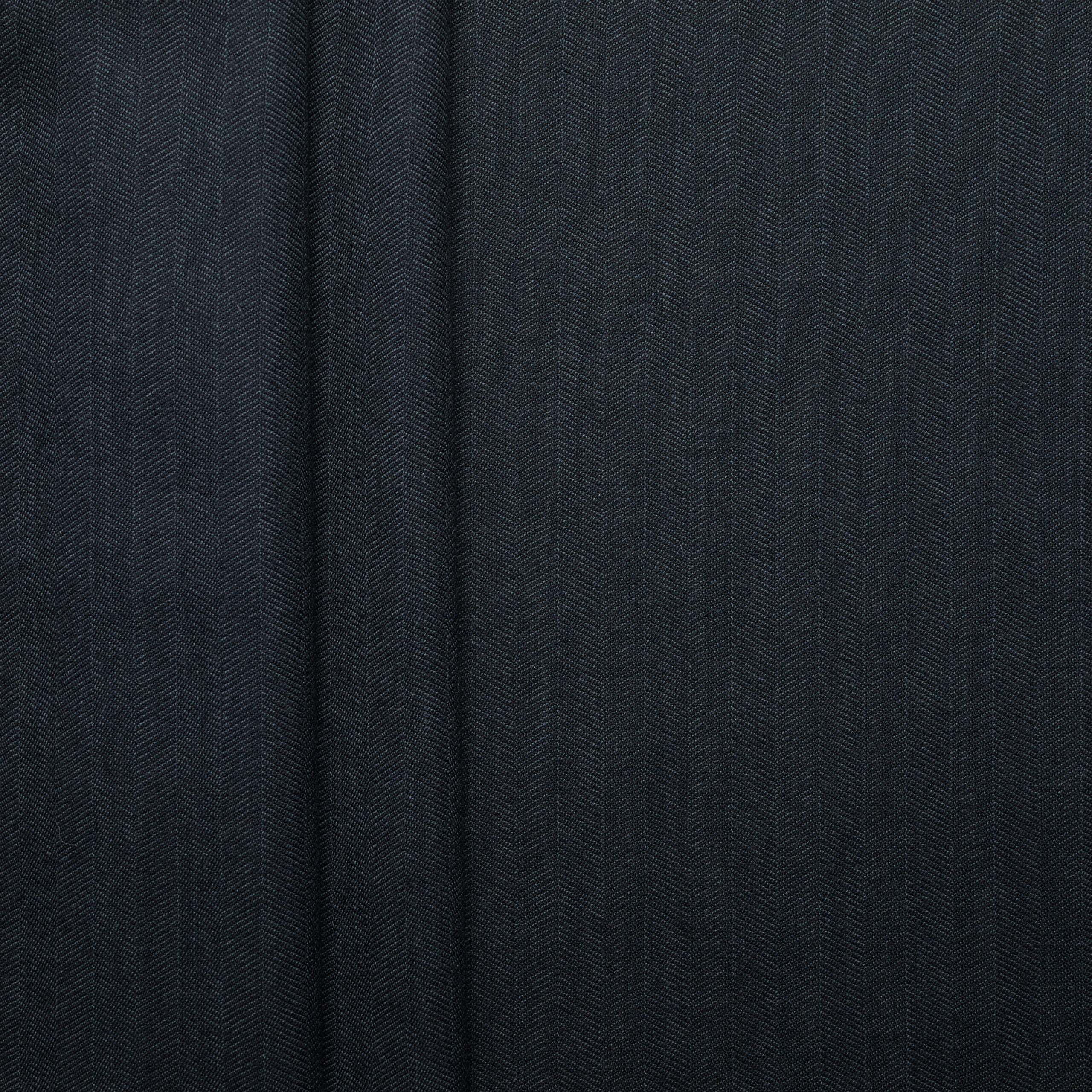 100% Merino Wool Herringbone Suiting - Obsidian Grey