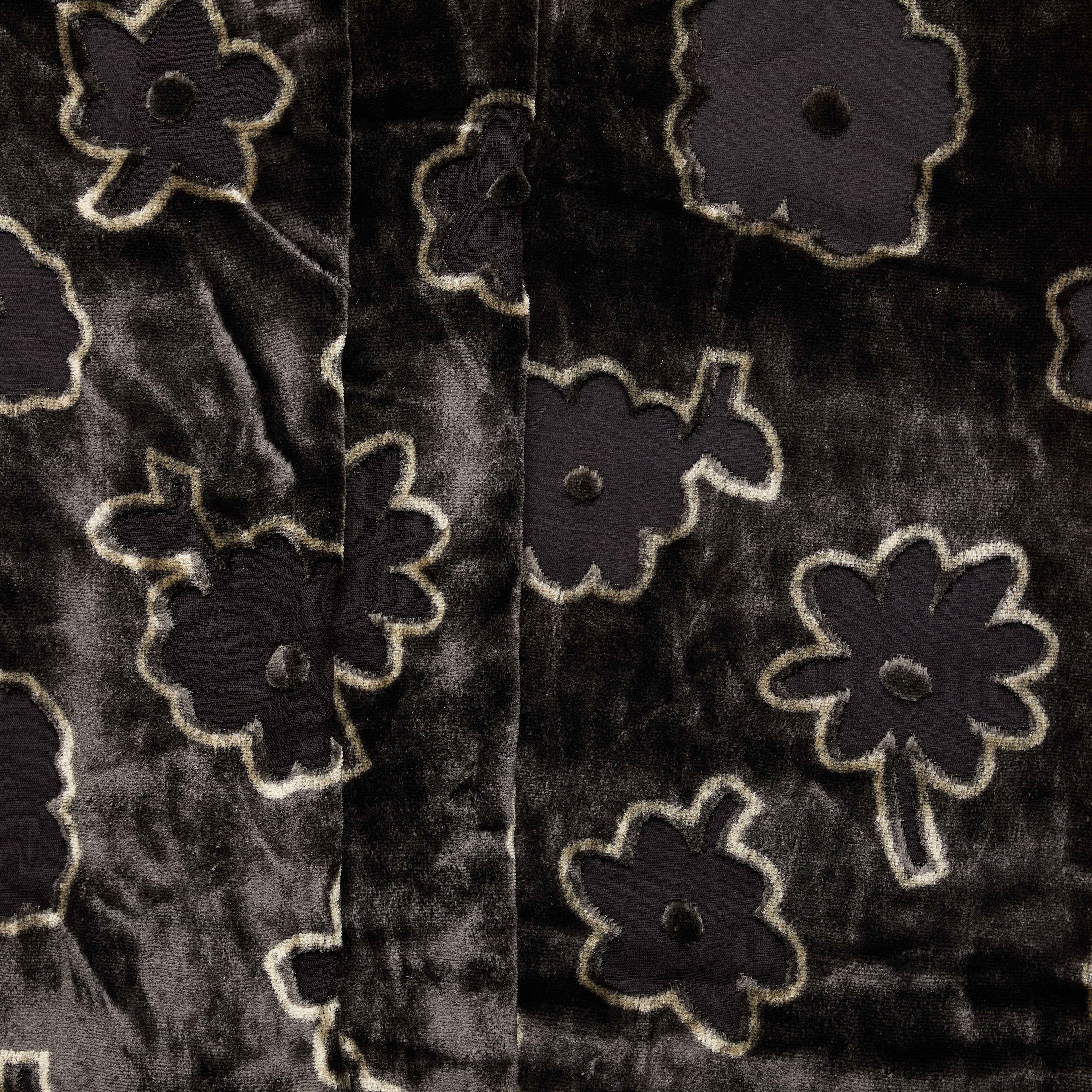 Devore Velvet Flower Burnout - Graphite