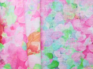 Cotton Linen 'Amalfi' Print - Pink