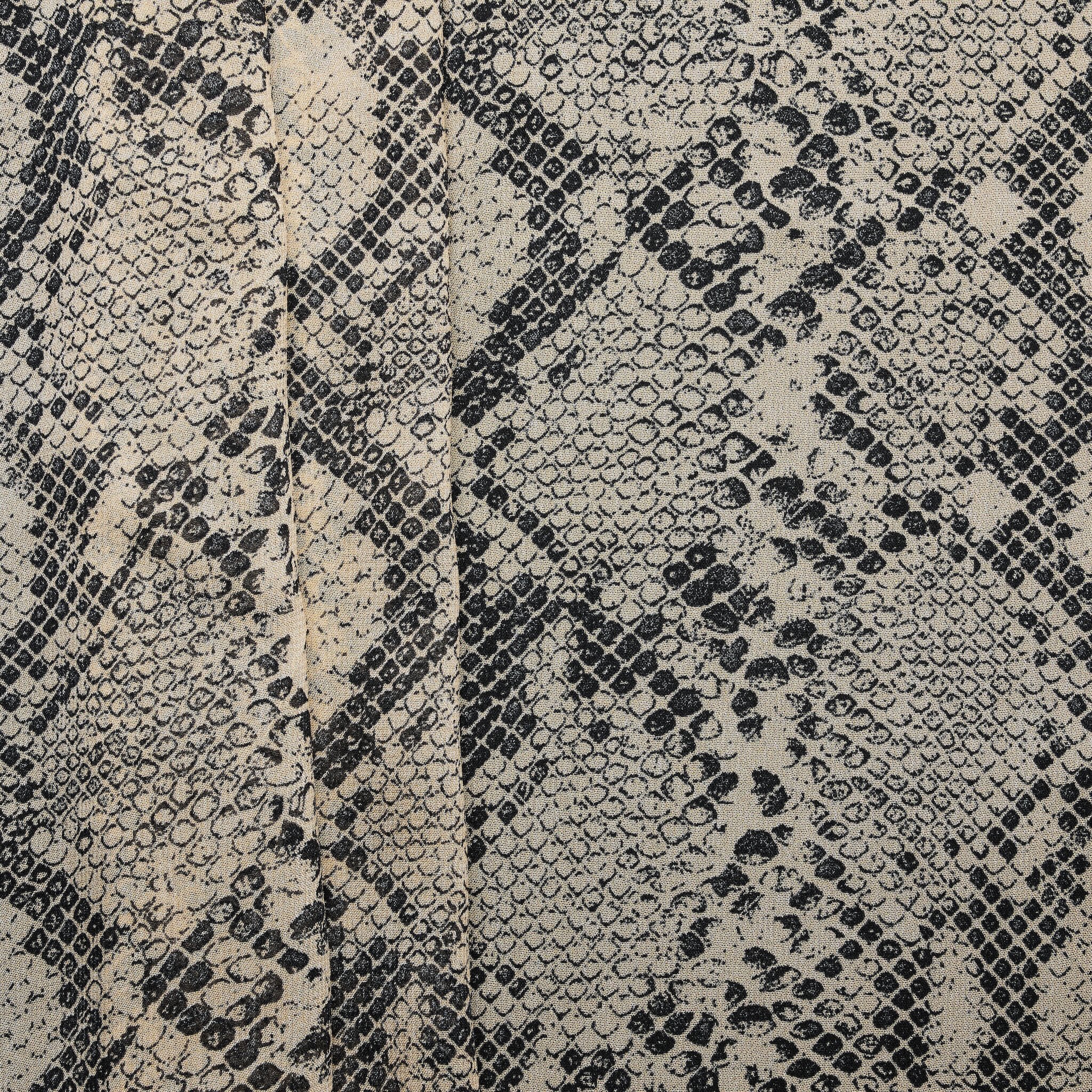 'Cuban Boa' Print Viscose Crepe - Beige