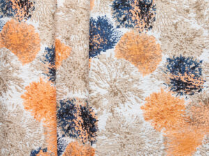 Dandelion Printed Jacquard - Beige/ Orange/ Navy