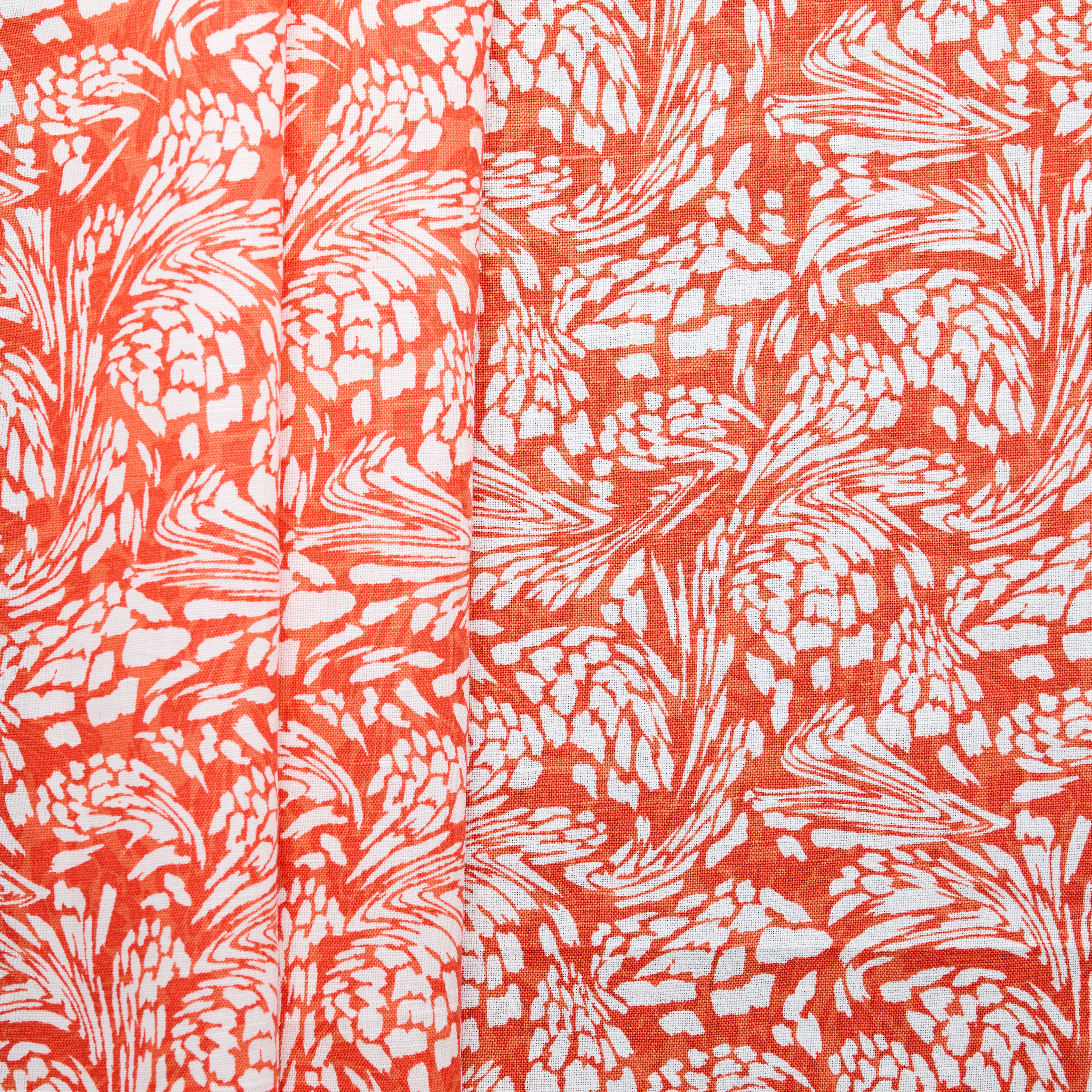 Linen Cotton 'Dida' Print - Orange
