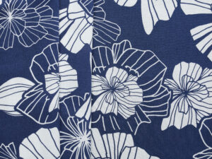 'Kenna' 100% Rayon Challis - Deep Blue