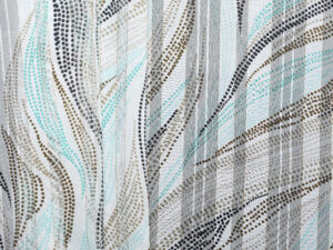 'Lottie' Metalic Lurex Chiffon - White/ Gold/ Blue