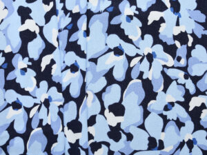 Viscose Tencel 'Lotus Leaf' Crepe - Blue/ Navy