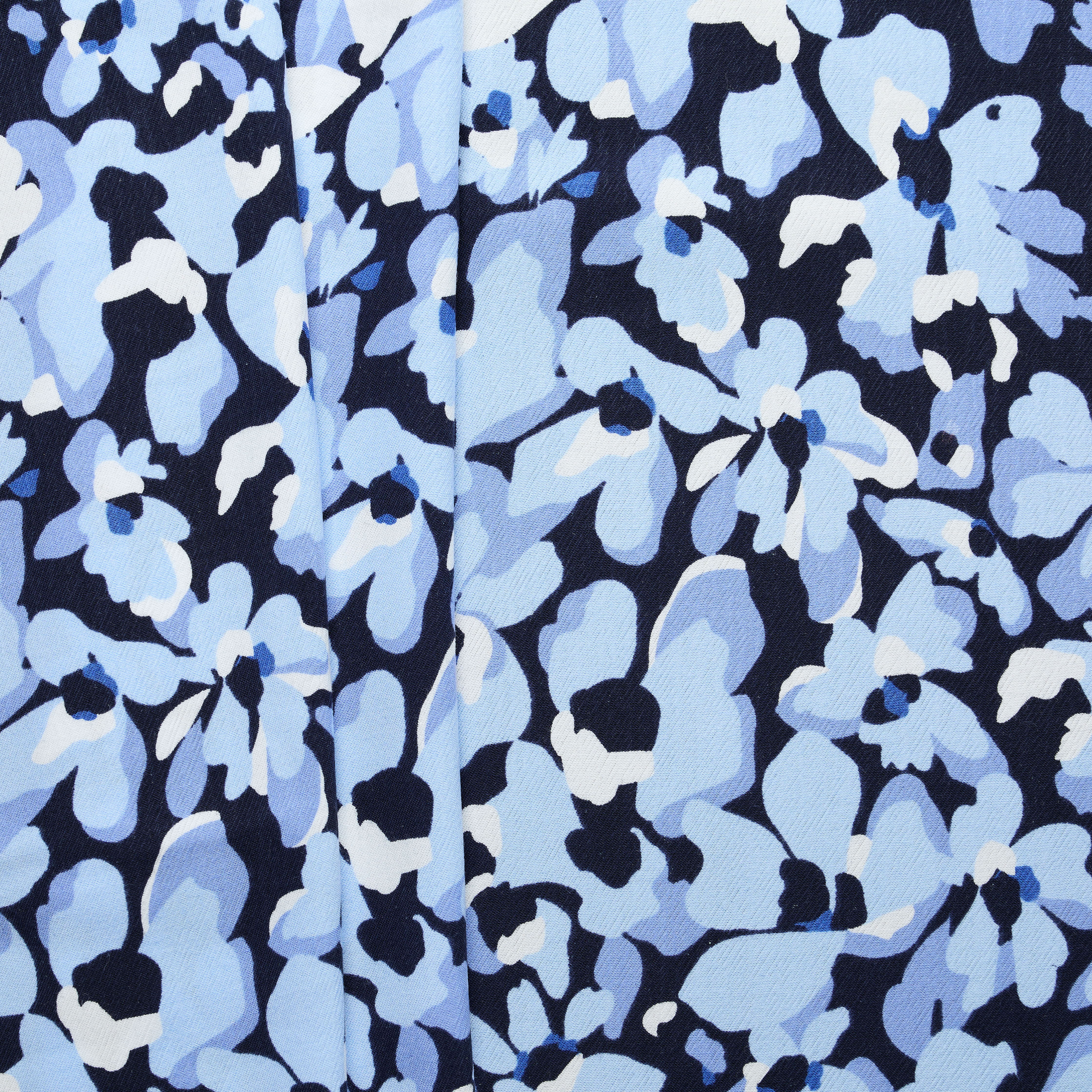 Viscose Tencel 'Lotus Leaf' Crepe - Blue/ Navy