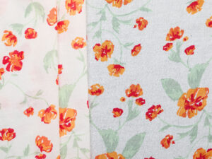 'Sweet Pea' Cotton Cheesecloth - White/ Orange/ Red/ Green