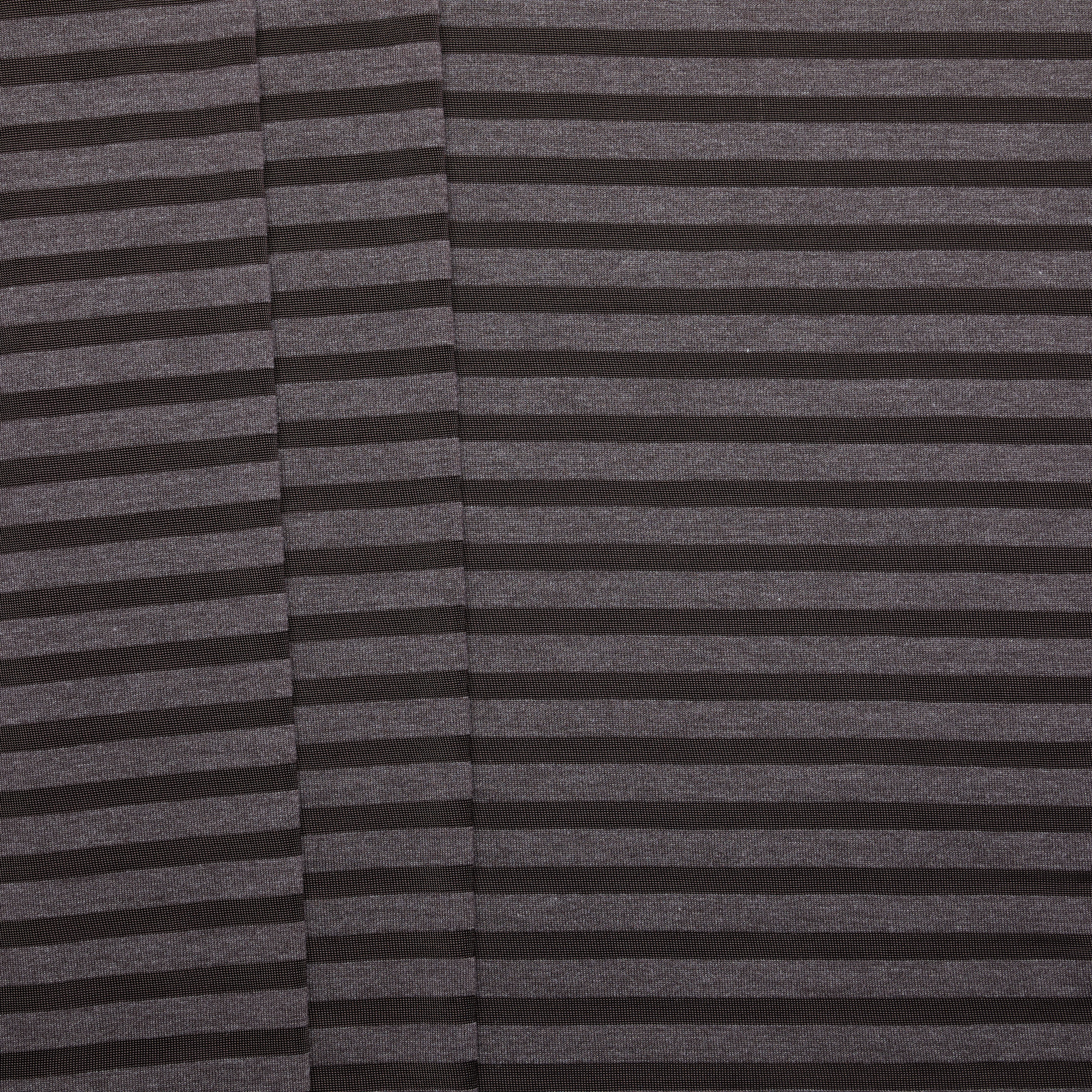 12+8mm Viscose Poly Stripe Sheer Jersey - Rich Chocolate