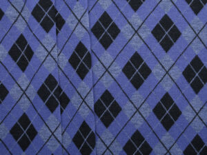 Cotton Blend Argyle Check - Blue/ Black/ Grey