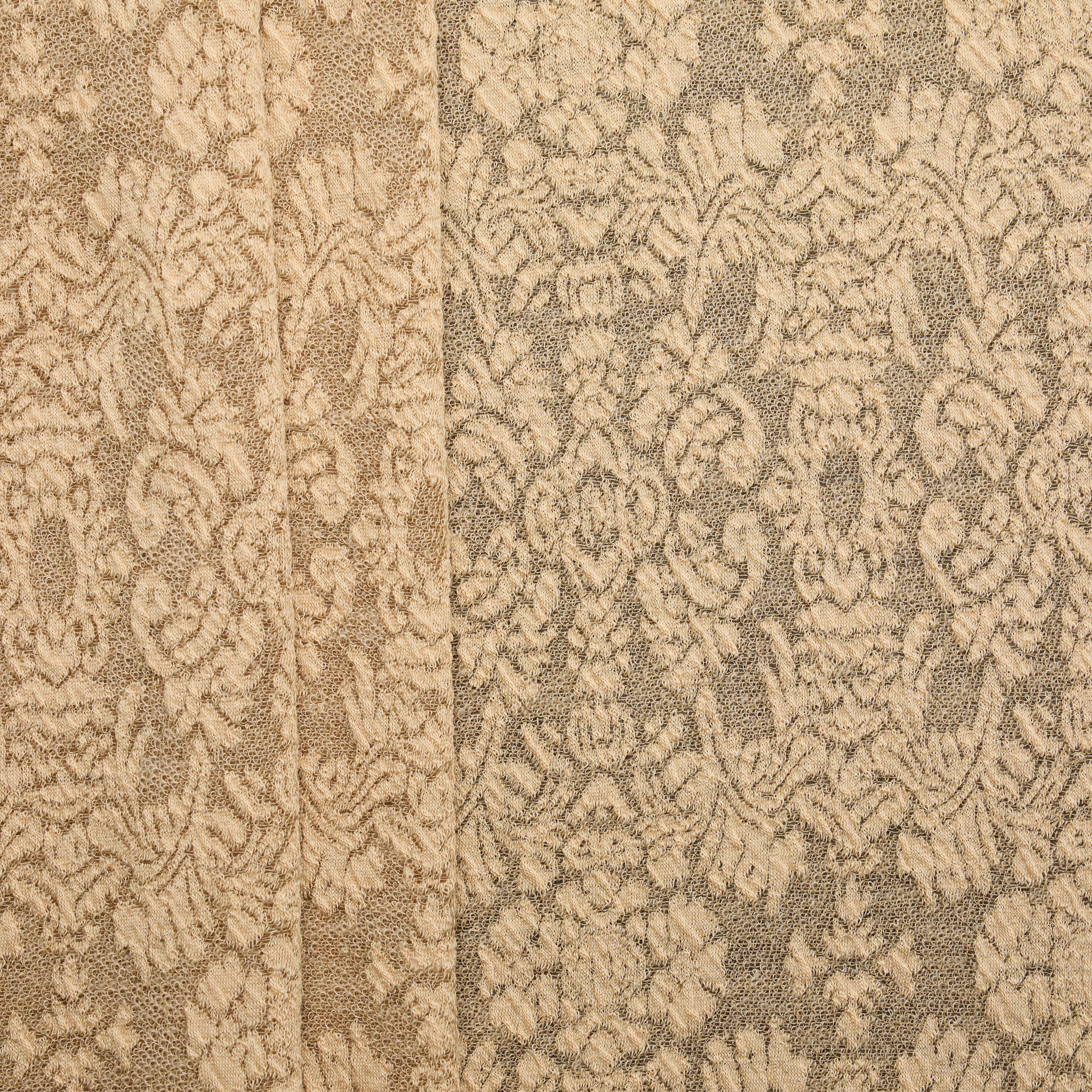 Light Wool Nylon Floral Lace - Sand