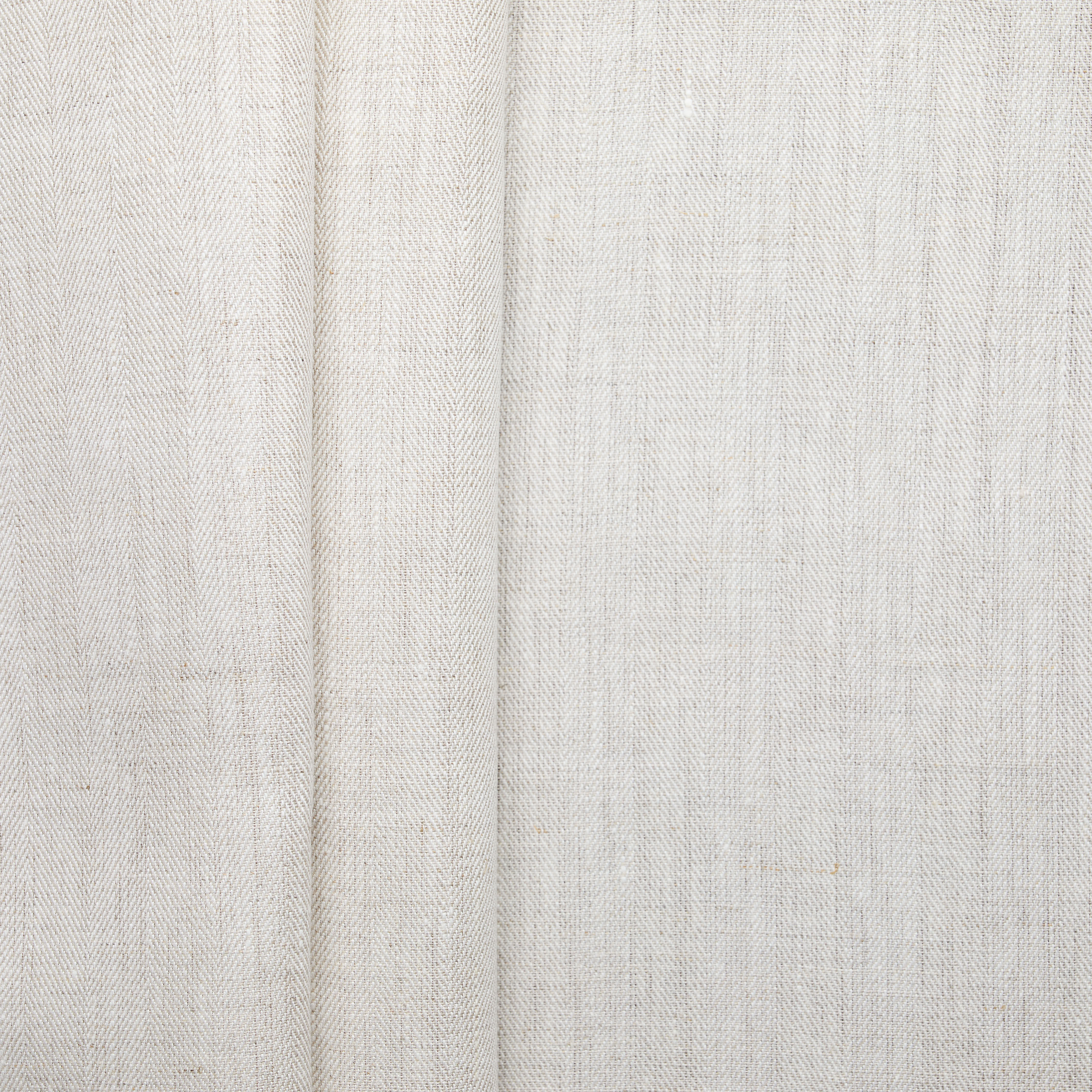 100% European Linen Herringbone - Undyed