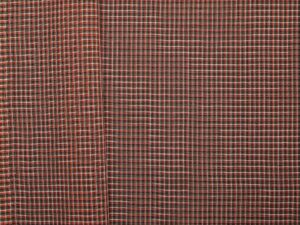 Japanese Sheer Wool Voile - Red/Taupe Check