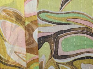 Mulberry Silk Metal Jacquard - Green/ Pink/ Brown/ Gold