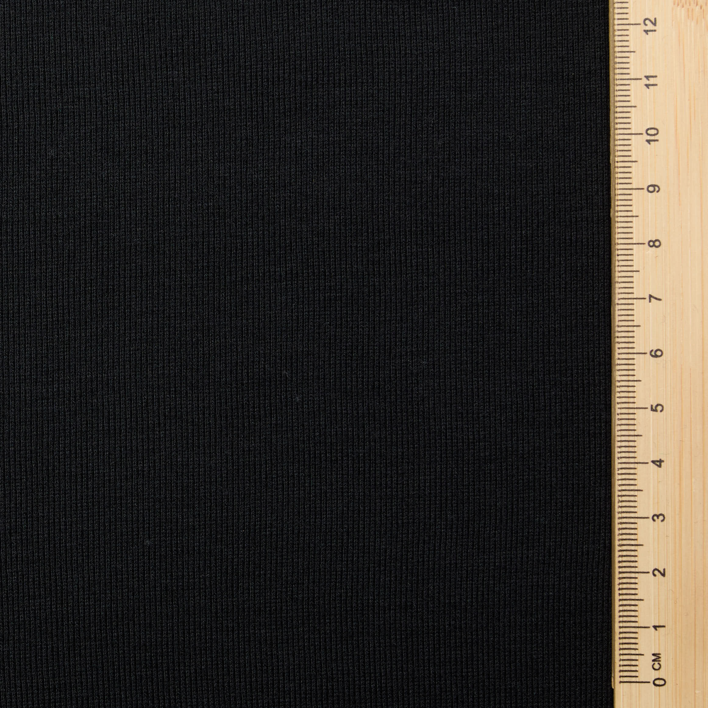 100% Organic Cotton 1x1 Circular Rib - Black - Circular Sourcing