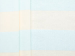 Screen Printed Stripe Unbrushed Fleece - Cream/ Aqua