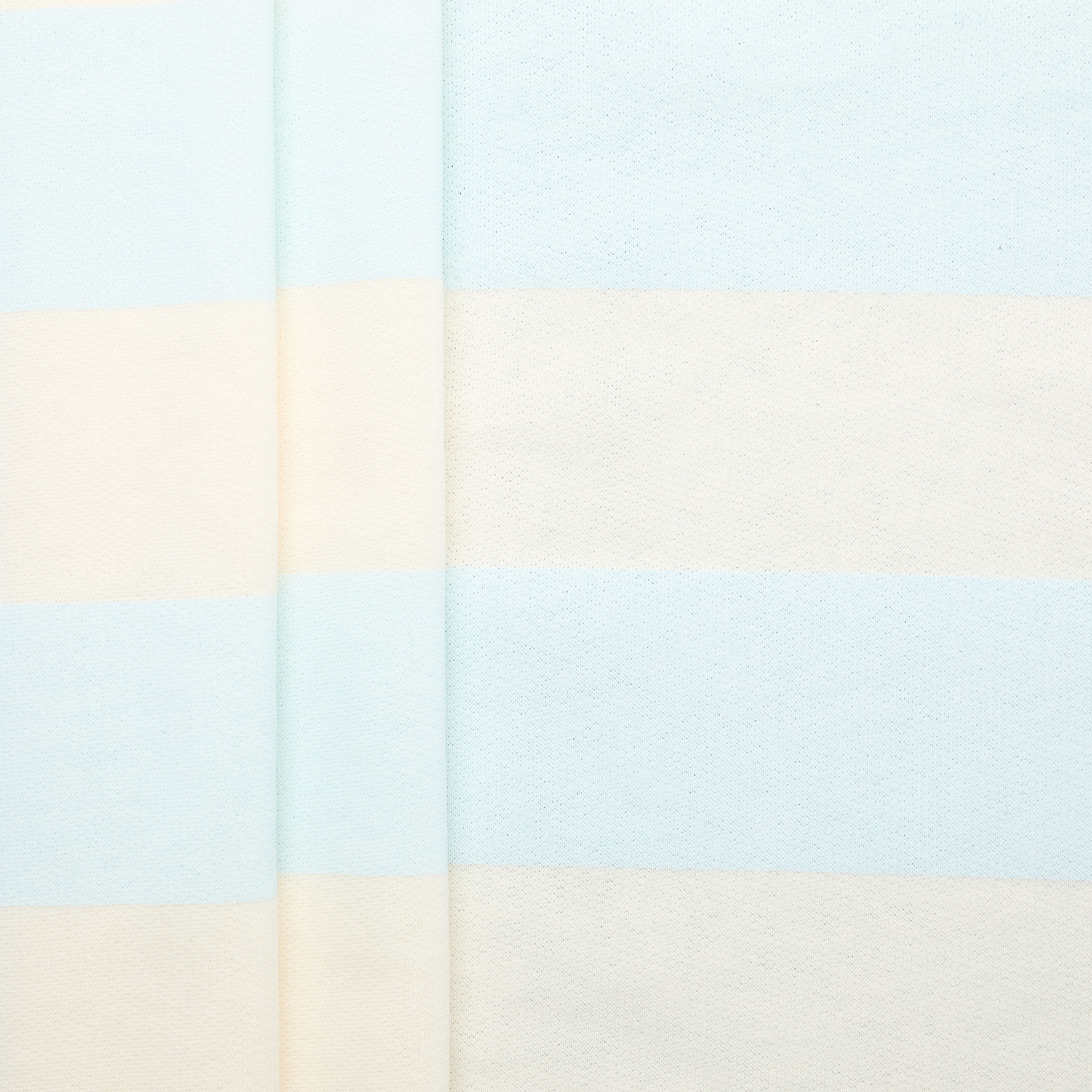 Screen Printed Stripe Unbrushed Fleece - Cream/ Aqua