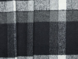 Boiled Wool Check Coating - Black/ White