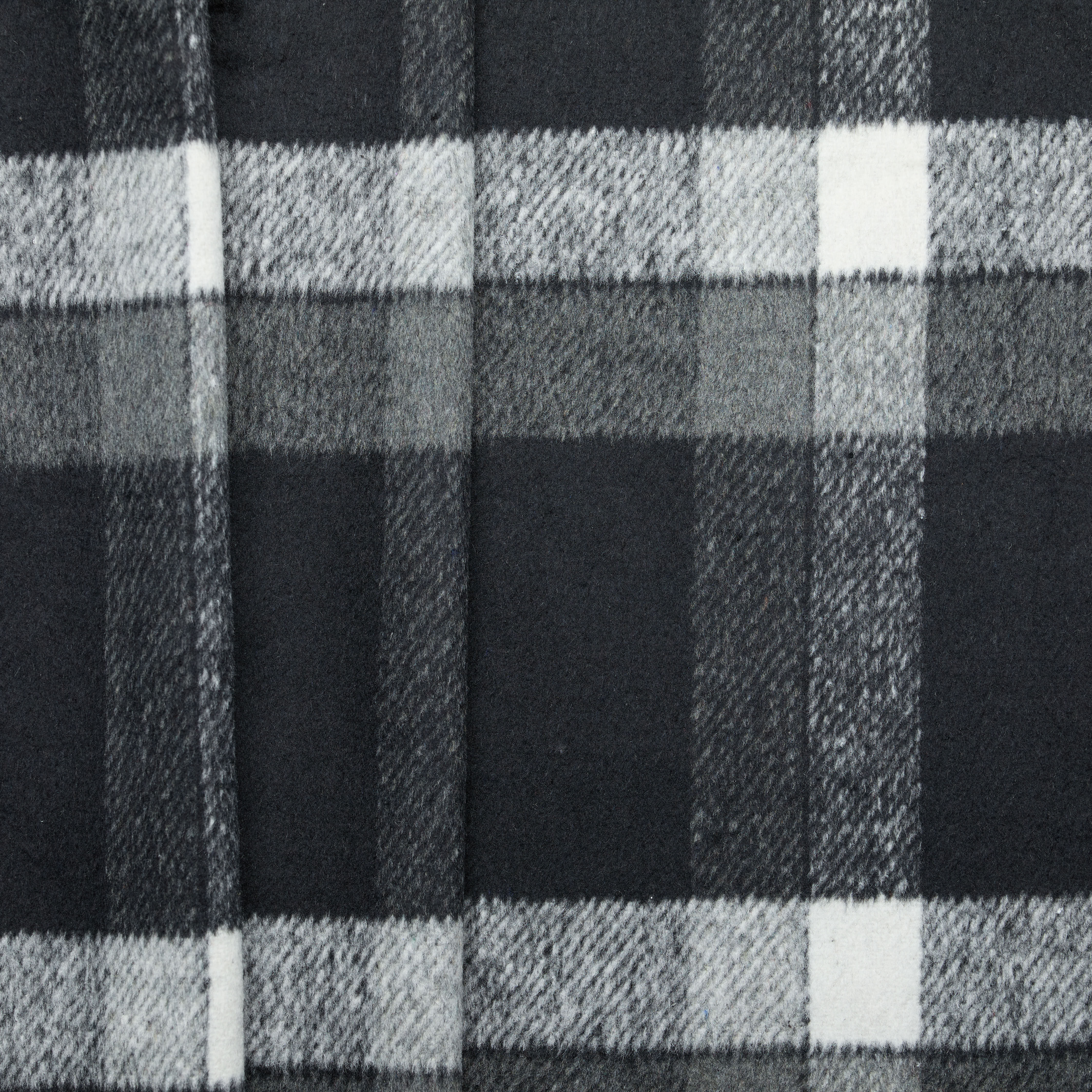Boiled Wool Check Coating - Black/ White