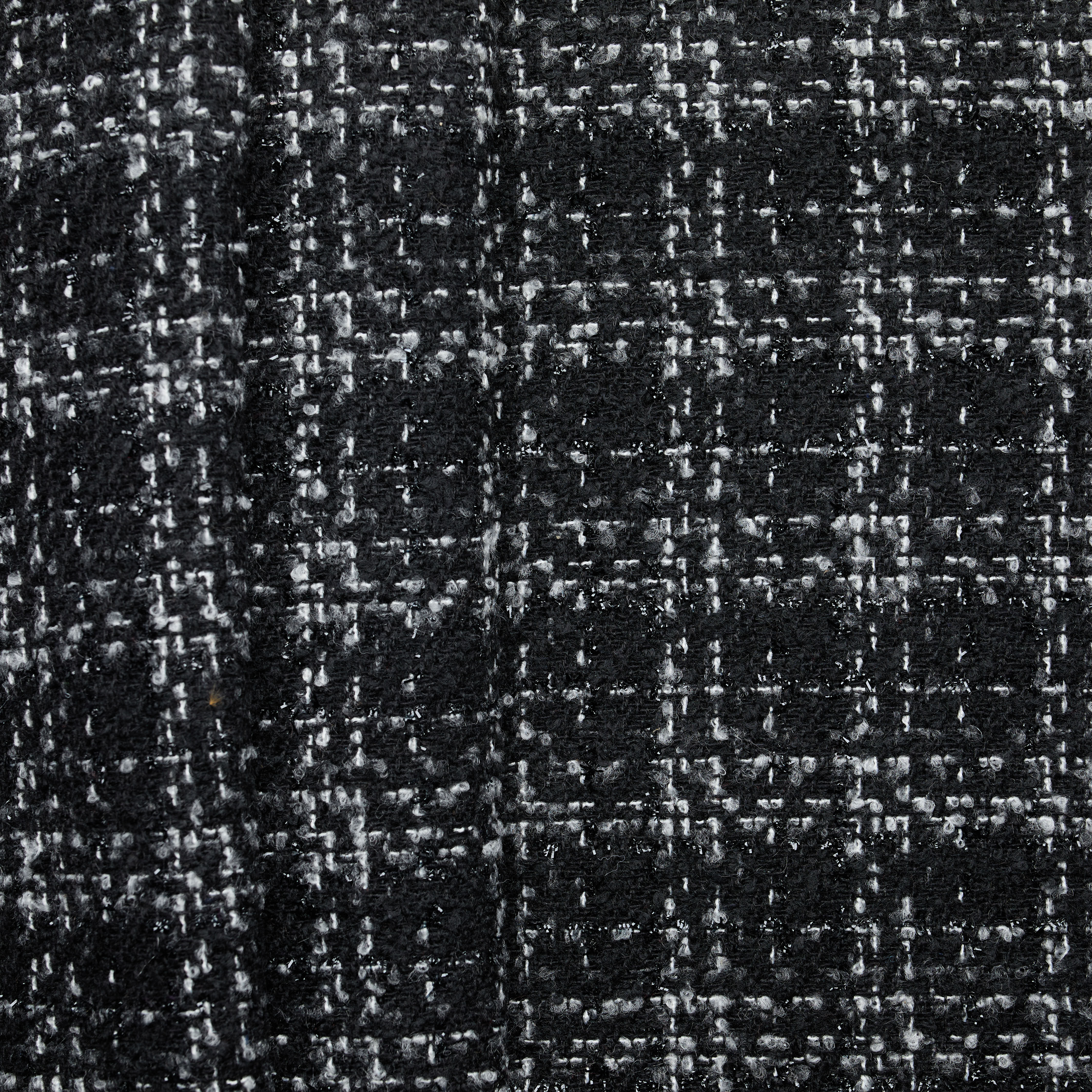 Woven Boucle + Lurex Coating - Black/ White