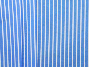 100% Cotton Stripe Shirting - Marina Blue/ White