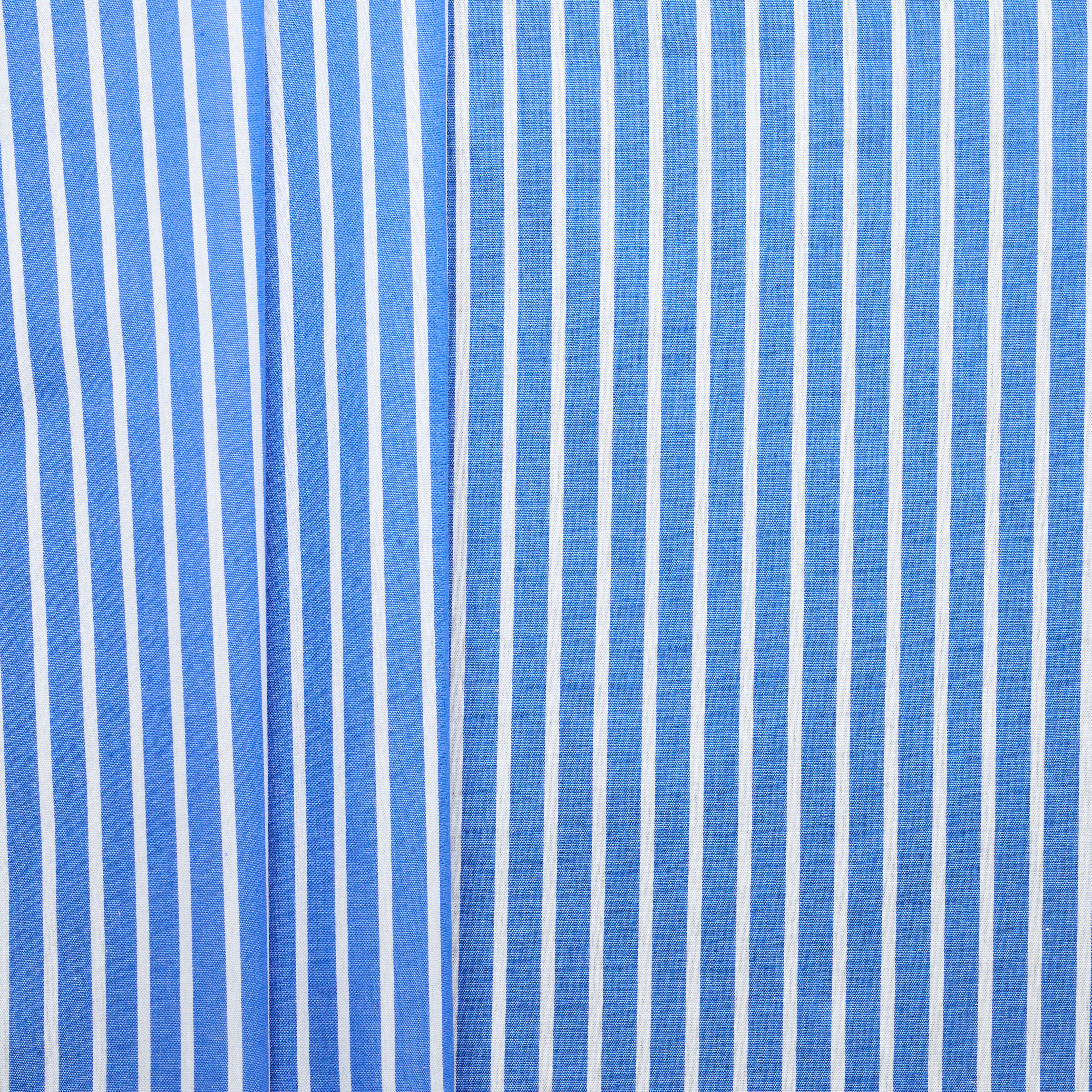 100% Cotton Stripe Shirting - Marina Blue/ White