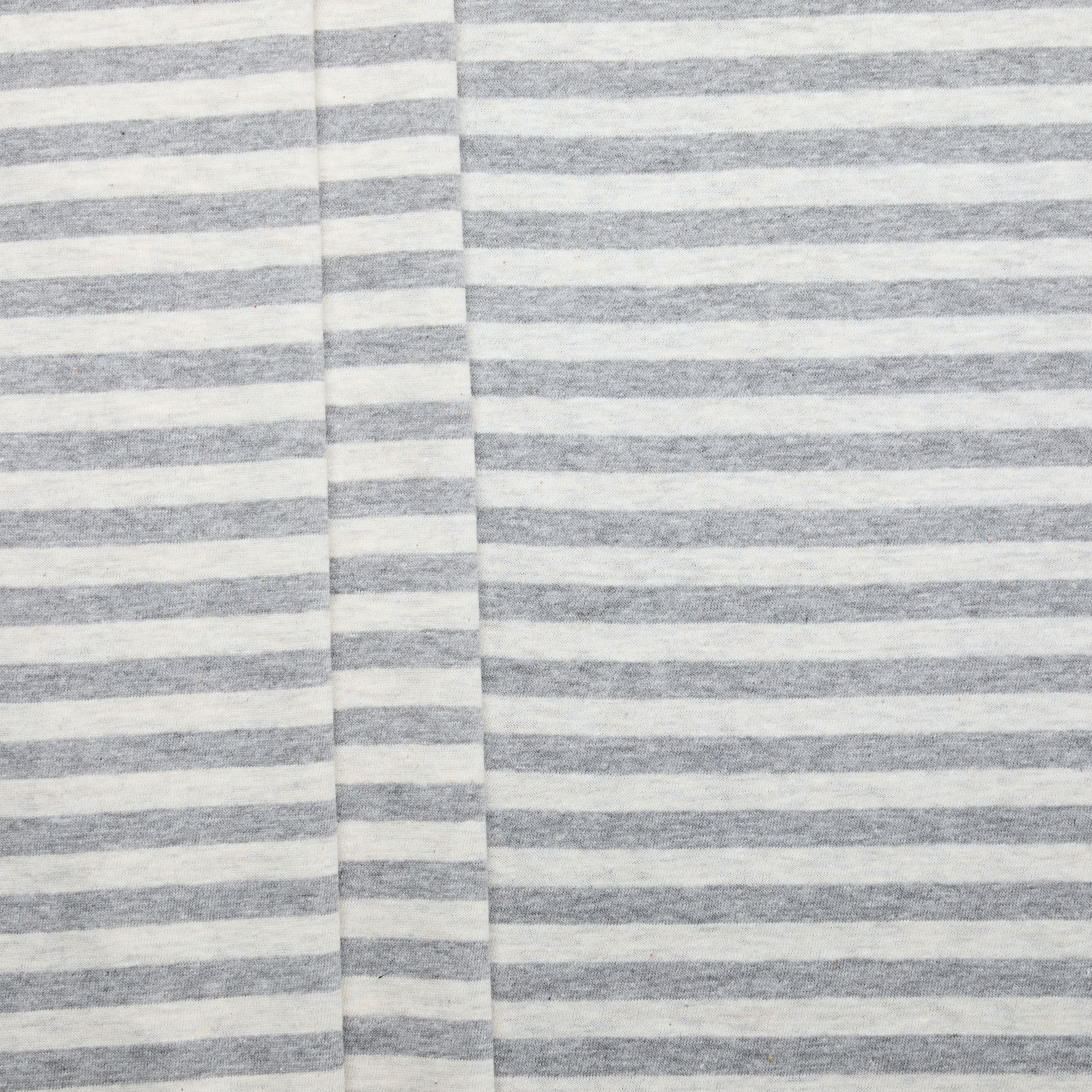 Japanese Linen/ Cotton Stripe Jersey - Grey Marle