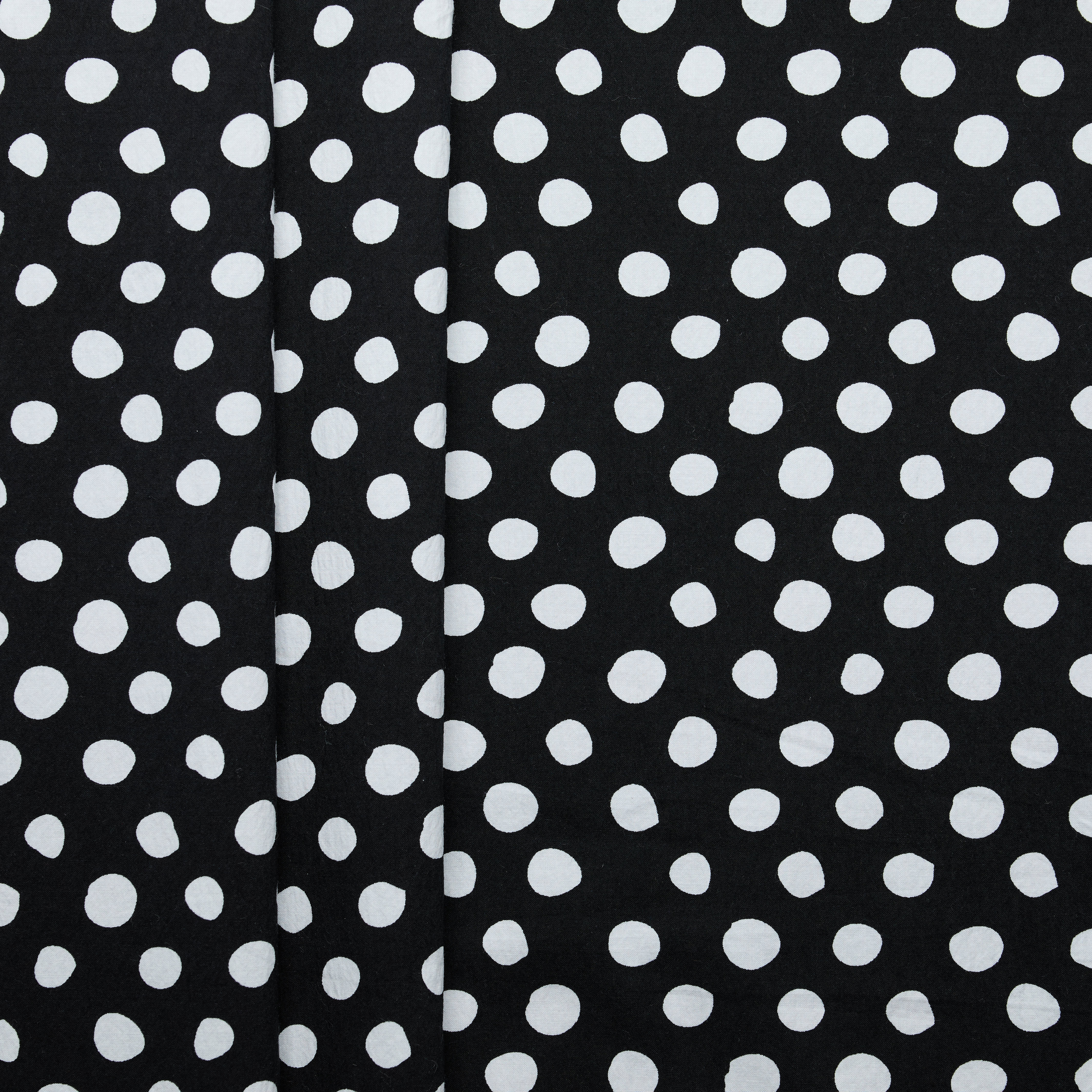 Cotton Stretch Polka Dot Print Woven - White/ Black