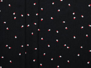 100% Viscose Polka Dot Print - Black/ Pink/ White