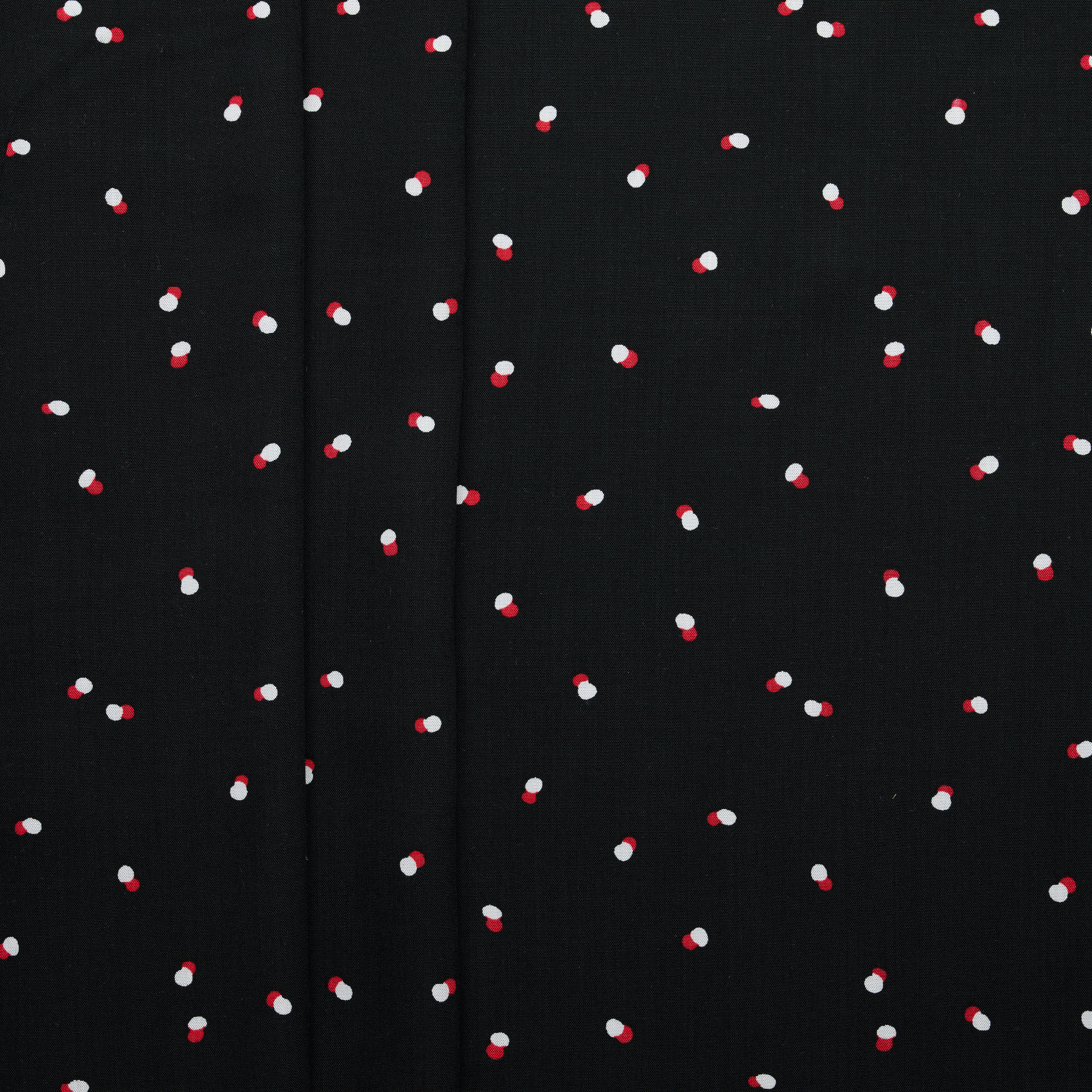100% Viscose Polka Dot Print - Black/ Pink/ White