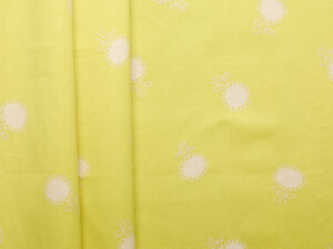 Cotton Linen Floral Print - Yellow/ White