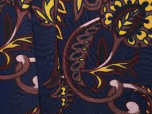 100% Viscose Paisley Print - Navy/ Multicolour