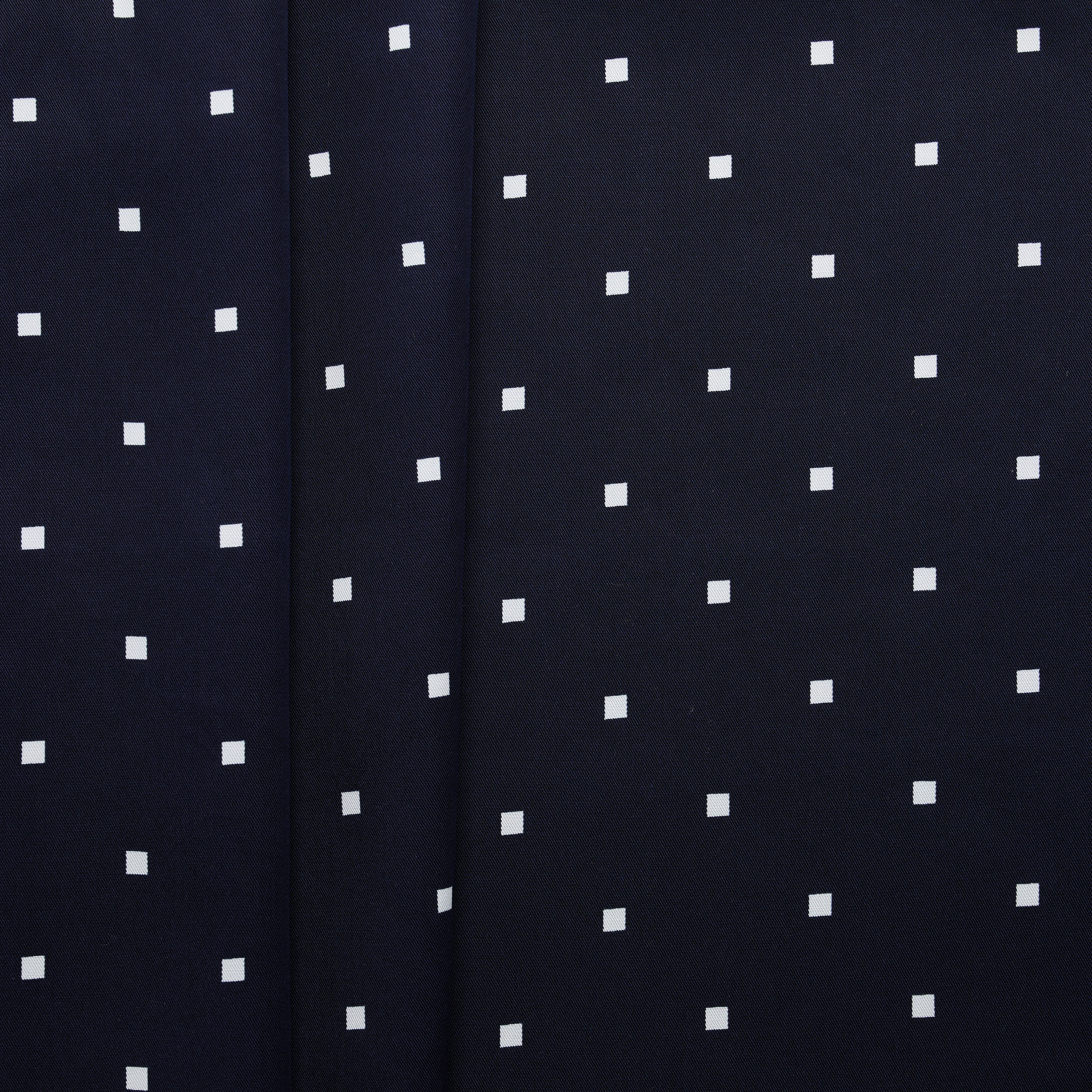 100% Tencel Cube Print Twill - Navy