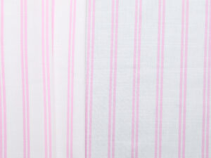 Rayon Cotton Interwoven Stripe Print - White/ Pink