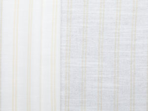 Rayon Cotton Interwoven Stripe Print - White/ Yellow