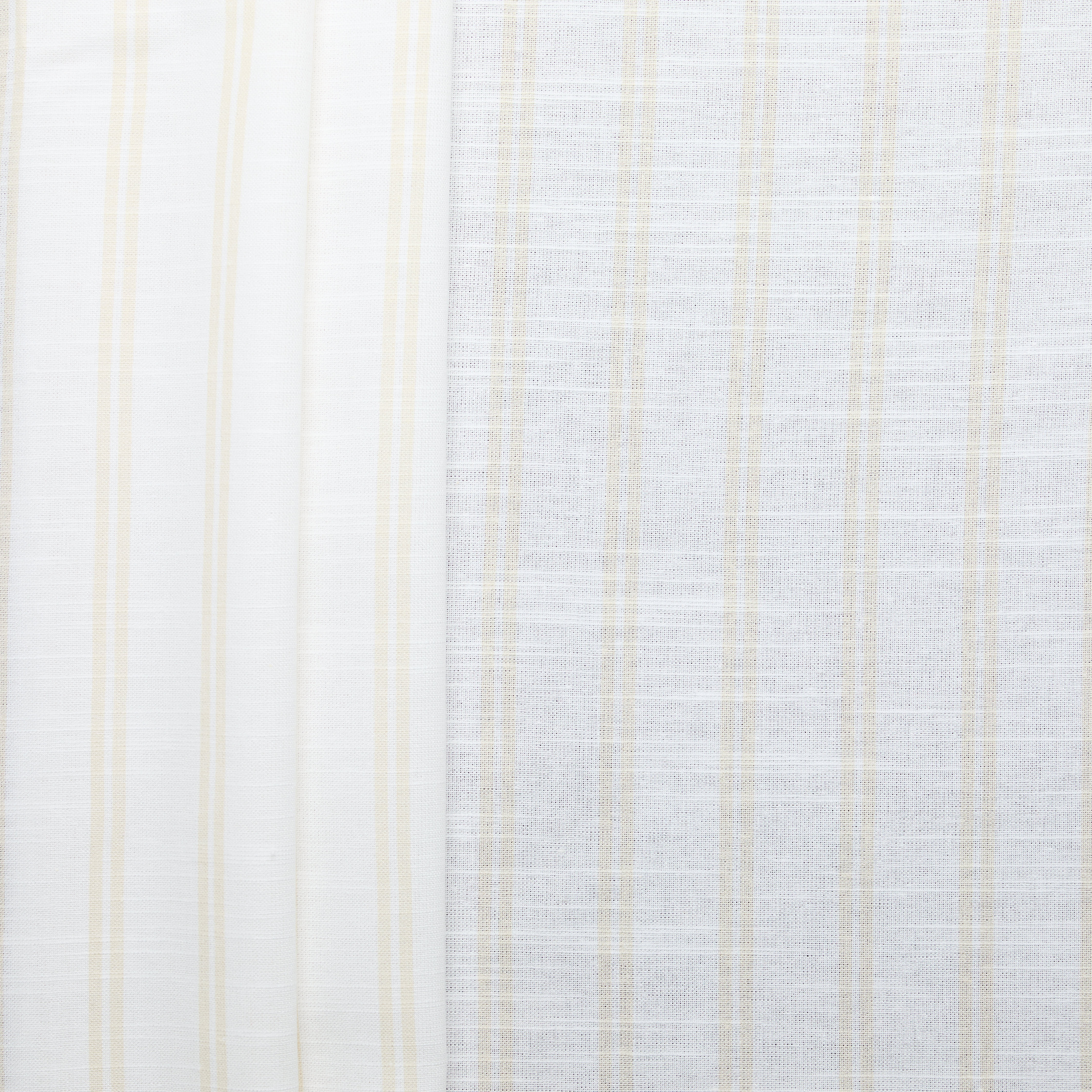 Rayon Cotton Interwoven Stripe Print - White/ Yellow