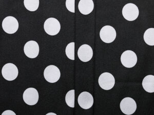 Stretch Twill Satin Polkadot - Black