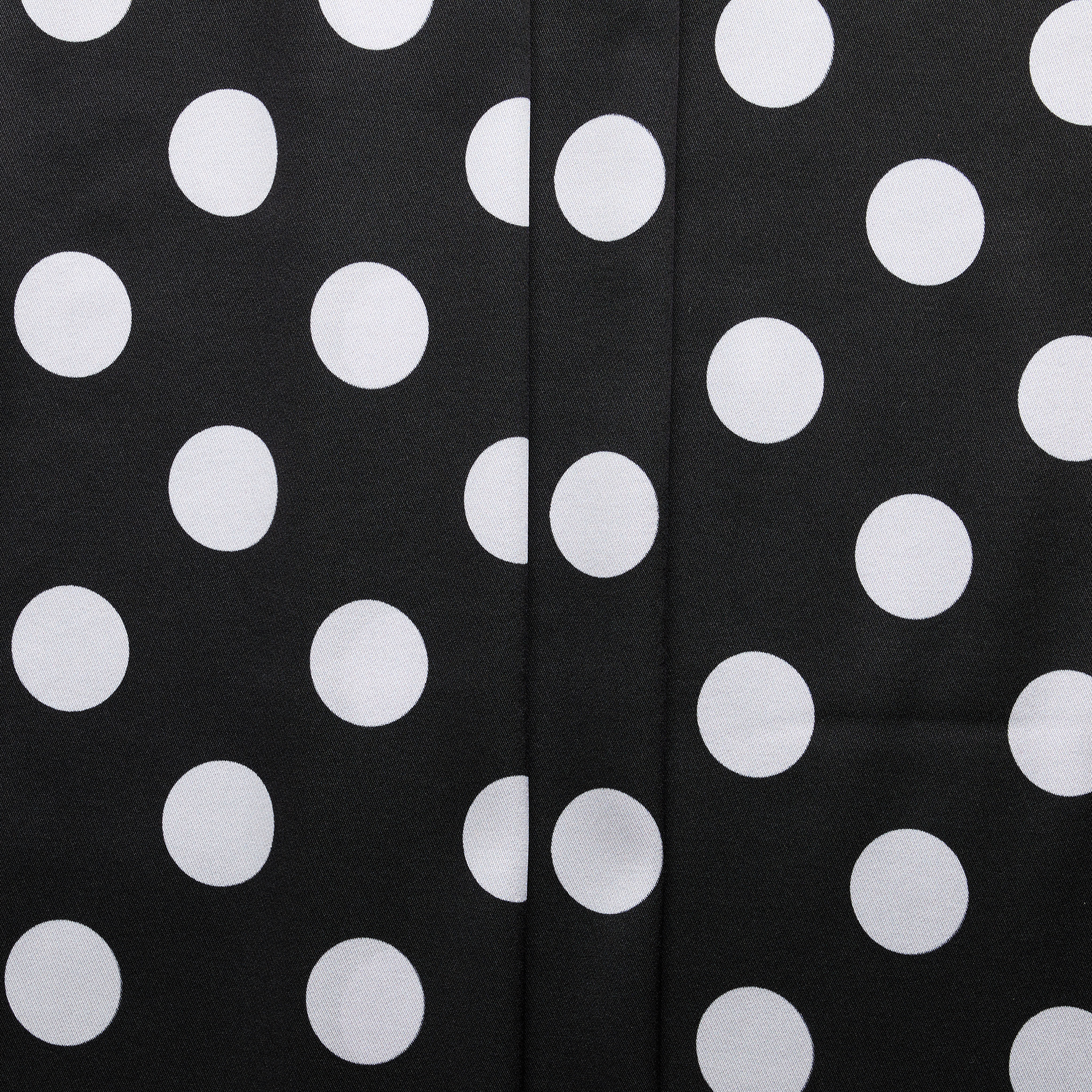 Stretch Twill Satin Polkadot - Black