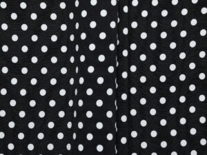 Heavy Silk Viscose Blend Dot Crepe de Chine - Black/ White