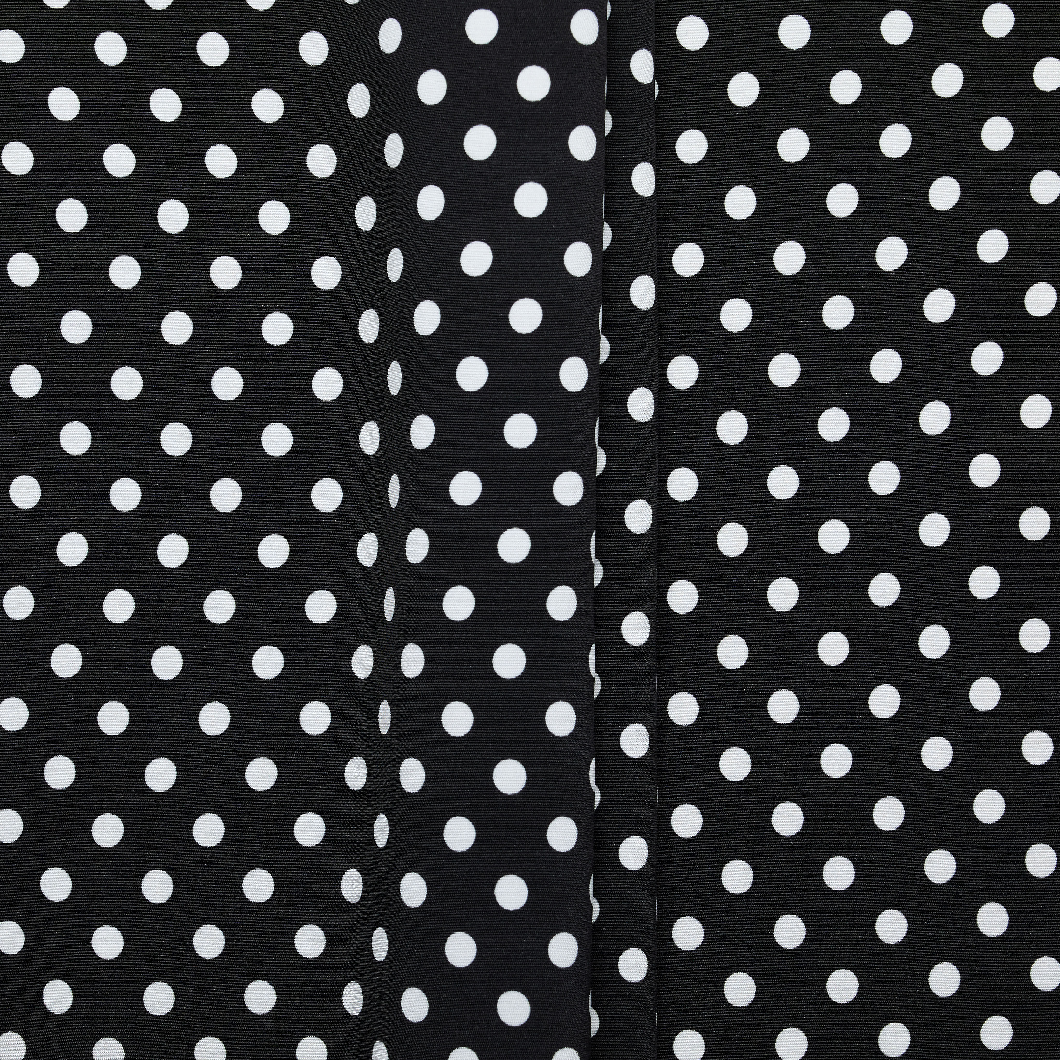 Heavy Silk Viscose Blend Dot Crepe de Chine - Black/ White