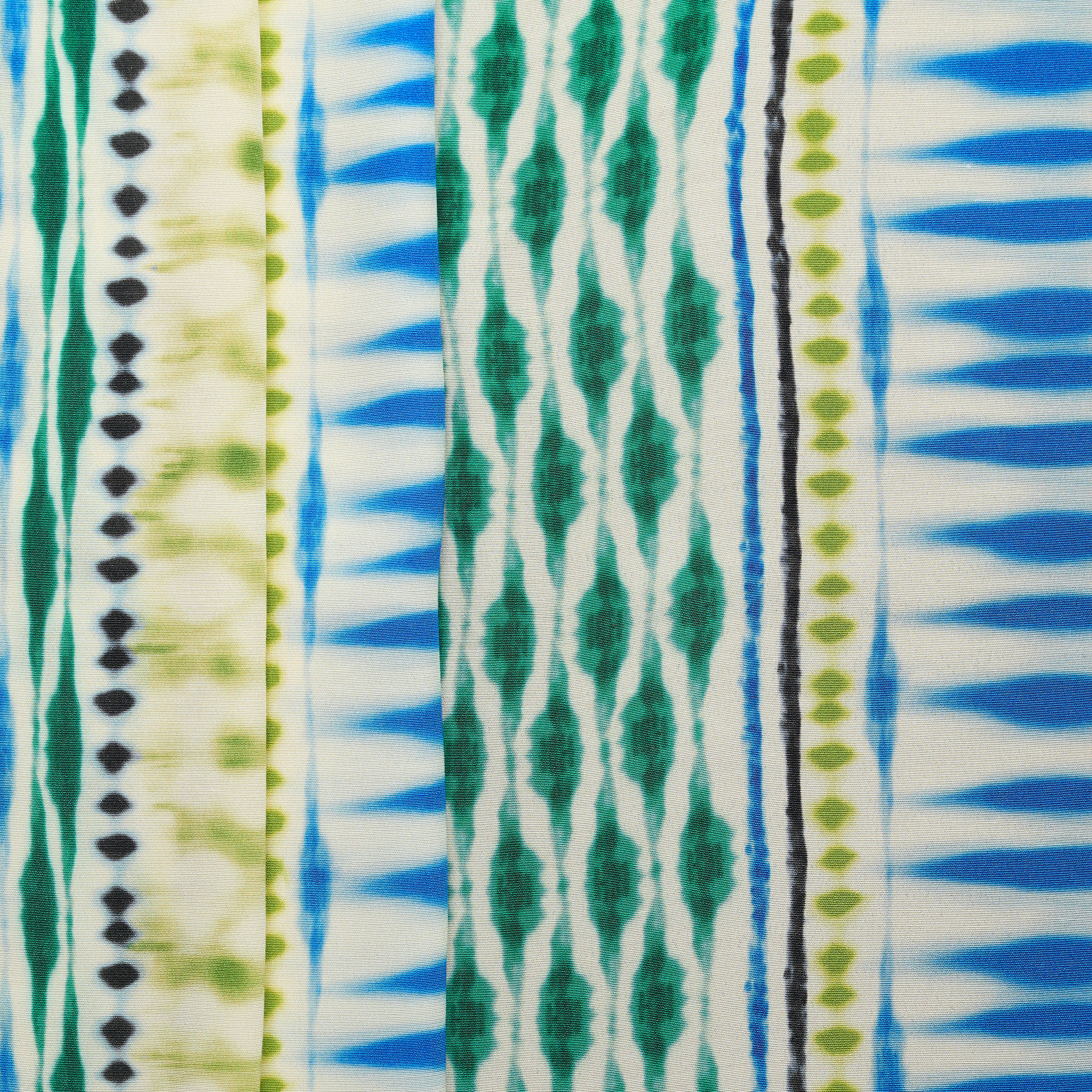 Viscose Rayon Shibori Print Plain Weave - Blue/ Green