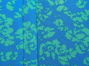 Viscose Rayon Abstract Floral Print Plain Weave - Blue/ Green