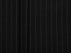 Rayon Nylon Blend Pinstripe Twill - Black/White