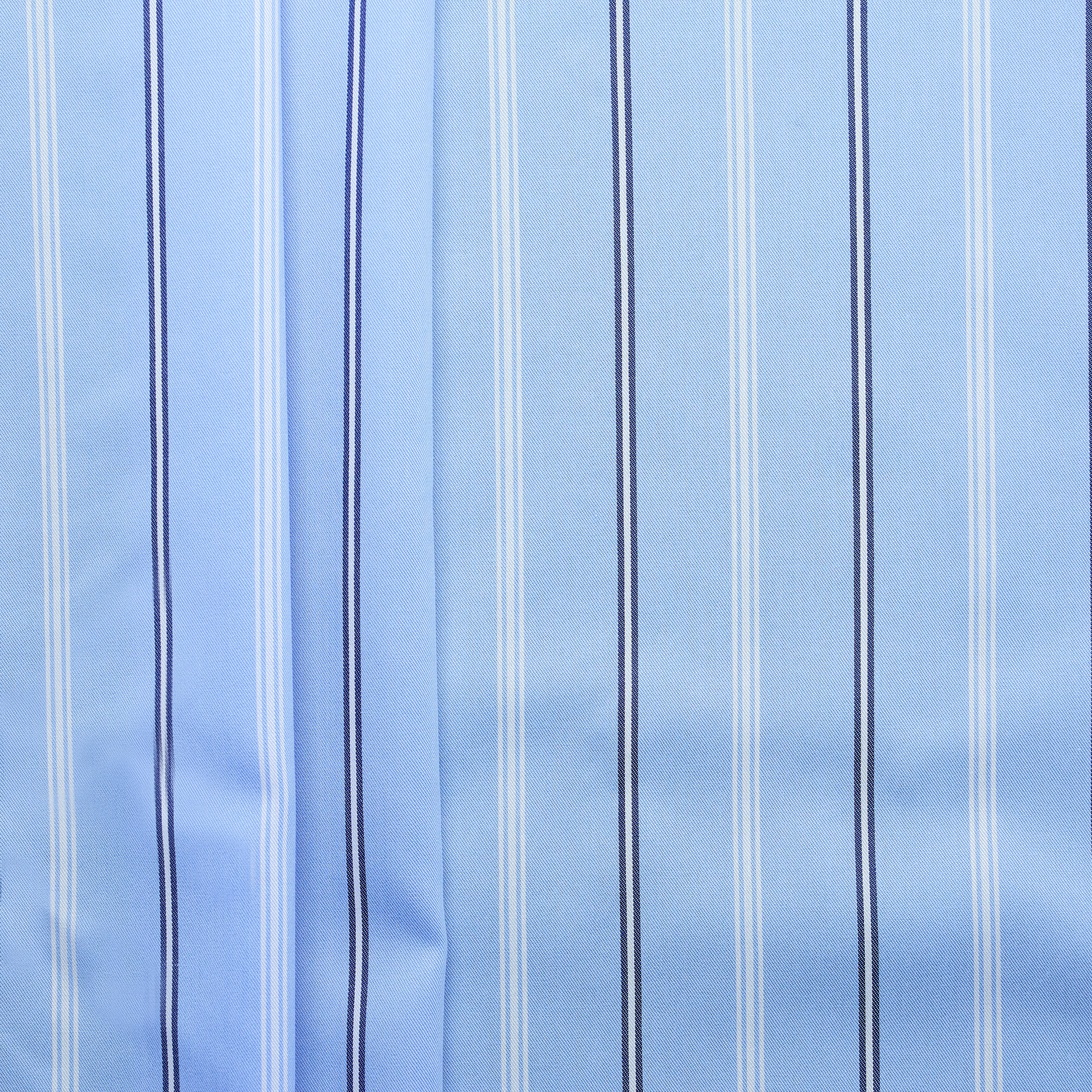 Cotton Modal Variegated Stripe Shirting – Blue / Navy / White