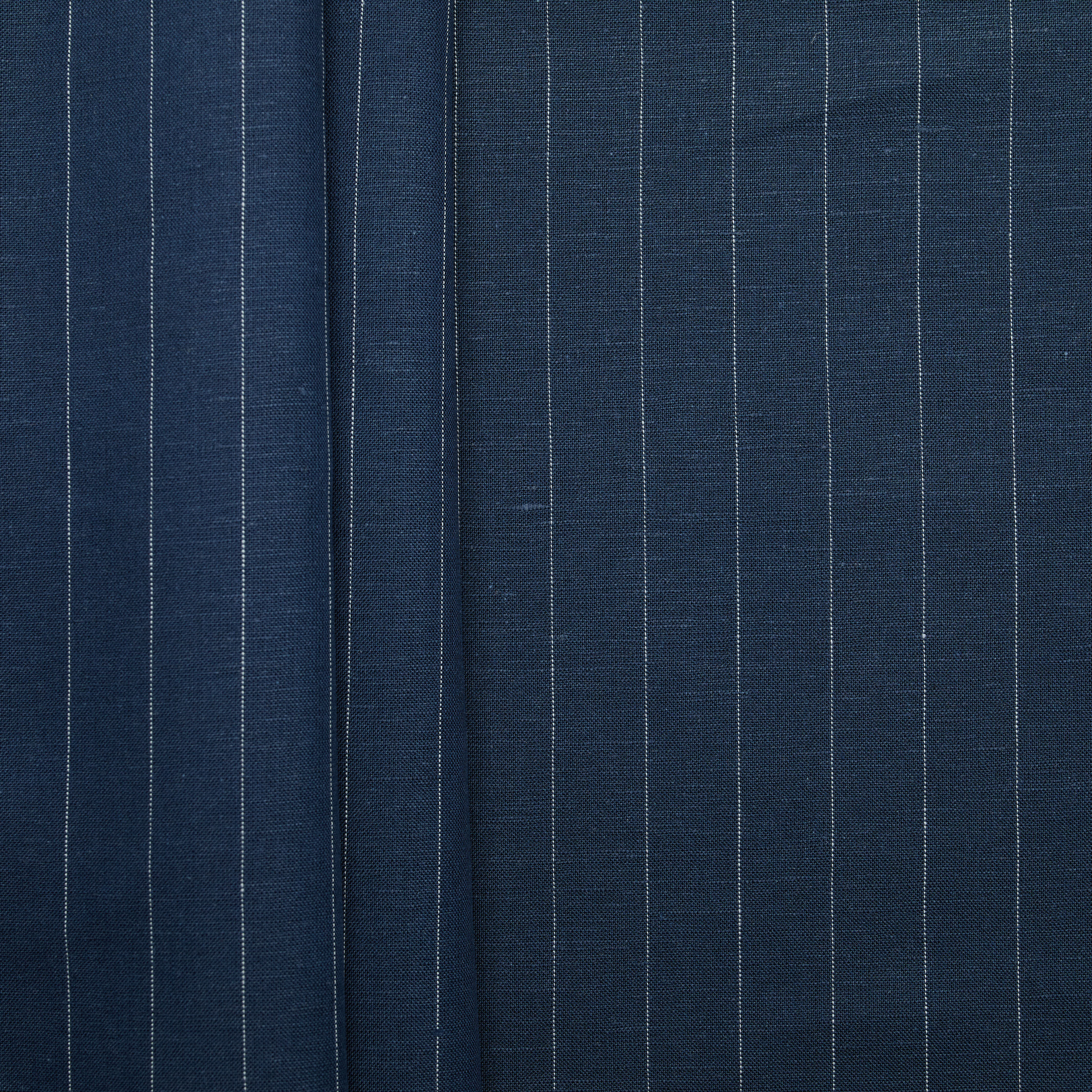 Linen Cotton Wide Pinstripe - Navy