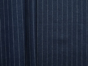 Linen Viscose Pinstripe Heavy Weight - Navy