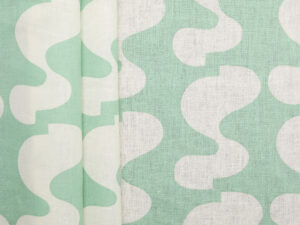 Linen Cotton Swirl Print - Sea Foam Green