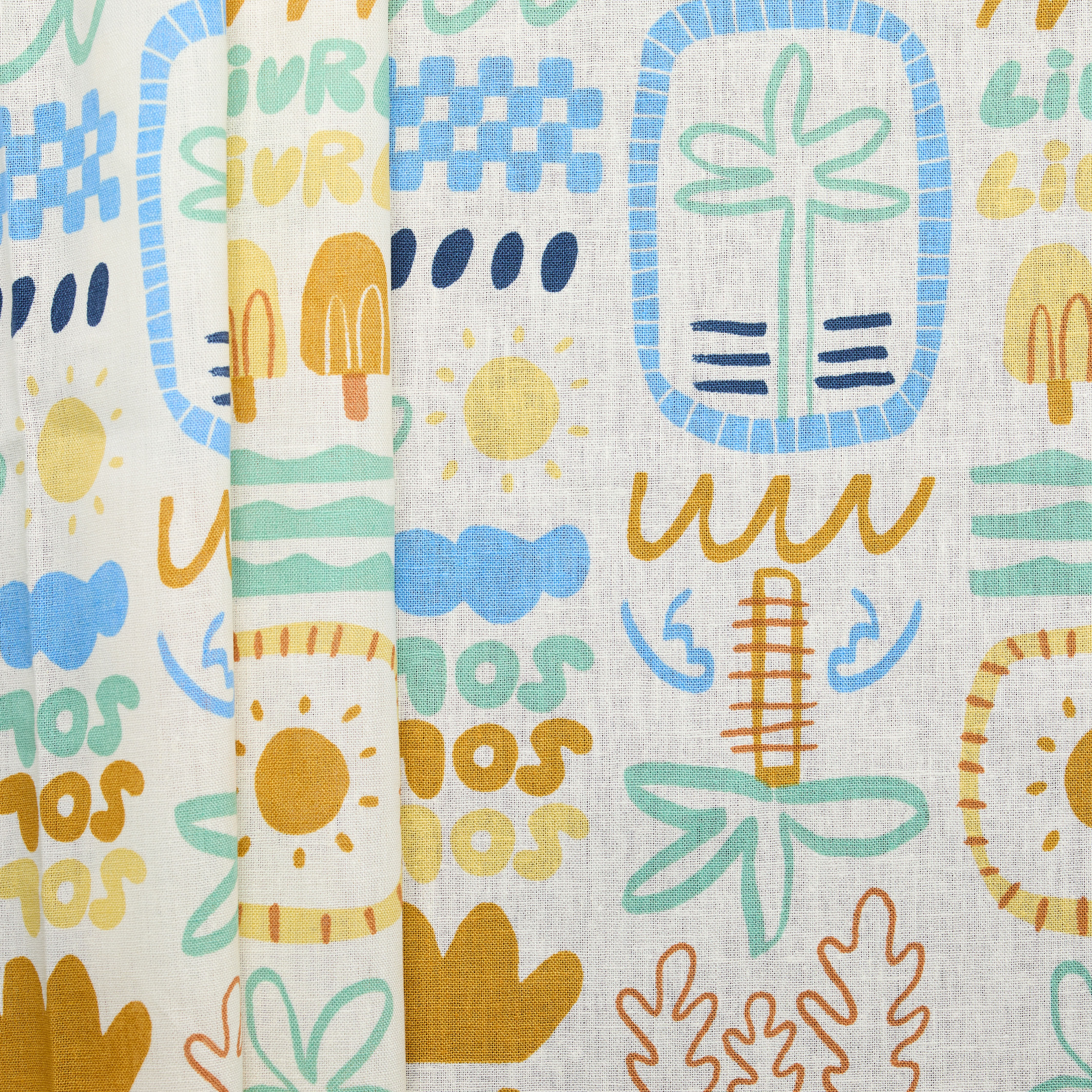 Linen Cotton Crab Print - Multicolour