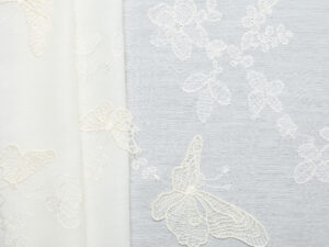 Poly Acetate Butterfly Embroidery - White
